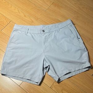 lululemon athletica Men's Light Gray Athletic Flat-Front Shorts#4